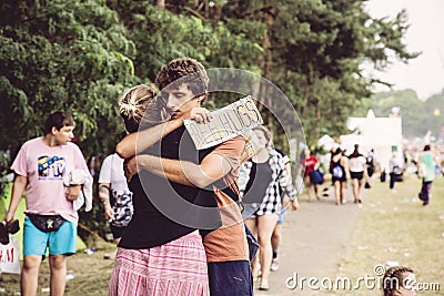 Woodstock Poland Rock festival Free Hug activist in action Editorial Stock Photo